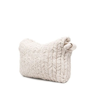 Nanushka - Busket Baguette Woven Shoulder Bag Off-White